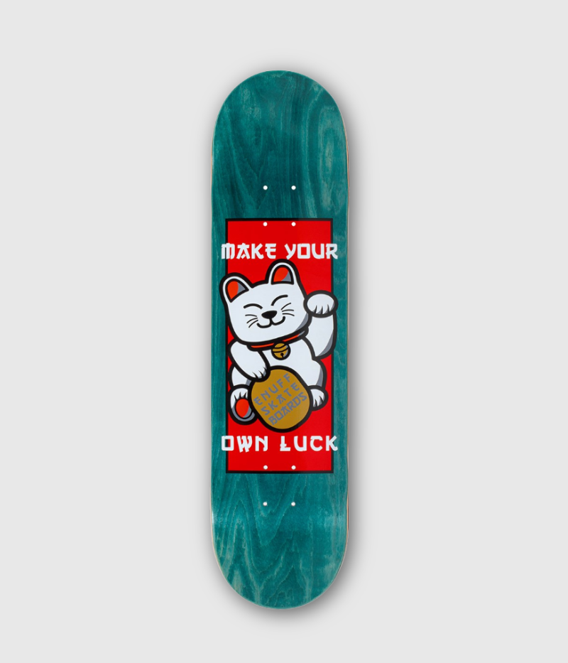 Enuff Designer Series Lucky Cat Skateboard Deck Green 7.75"