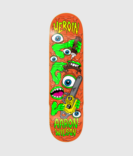 Heroin Skateboards Aaron Wilson Mutate or Die Skateboard Deck 8.5"