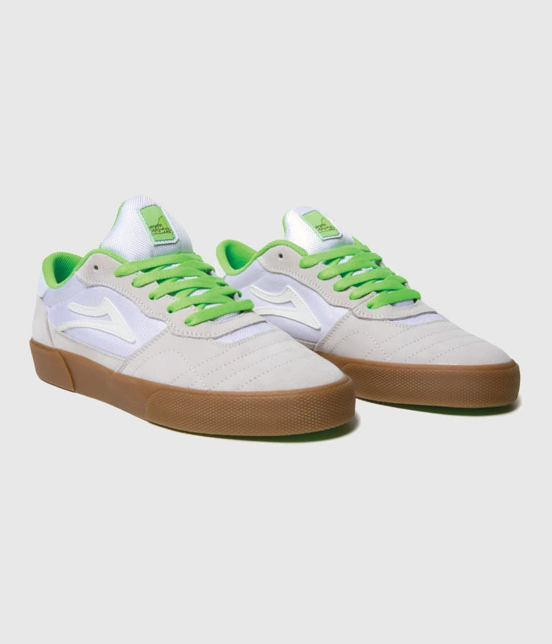 Lakai Cambridge x Yeah Right Skate Shoes White/ UV Green Suede