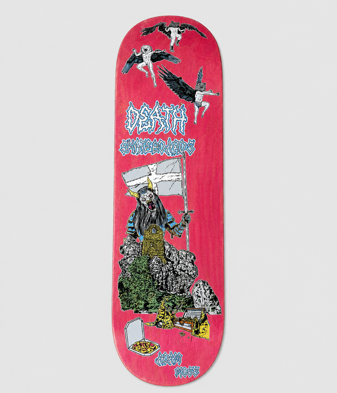 Death Skateboards Adam Moss Roche Rock Skateboard Deck Pink 8.25"