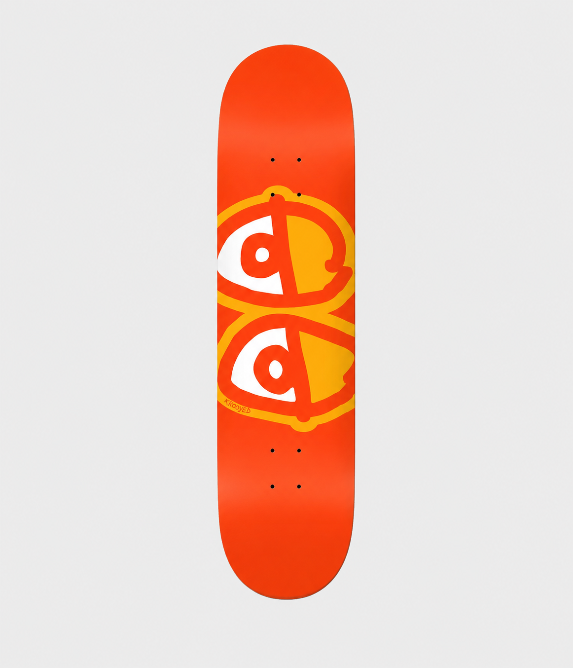 Krooked Team Eyes Deck Orange Skateboard Deck 8.25"