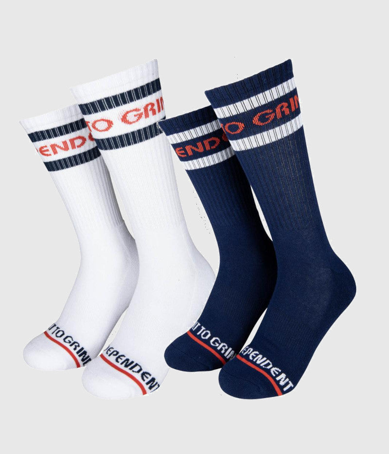 Independent Sock Classic Bauhaus Stripes (2 Pk) Size UK 8-11