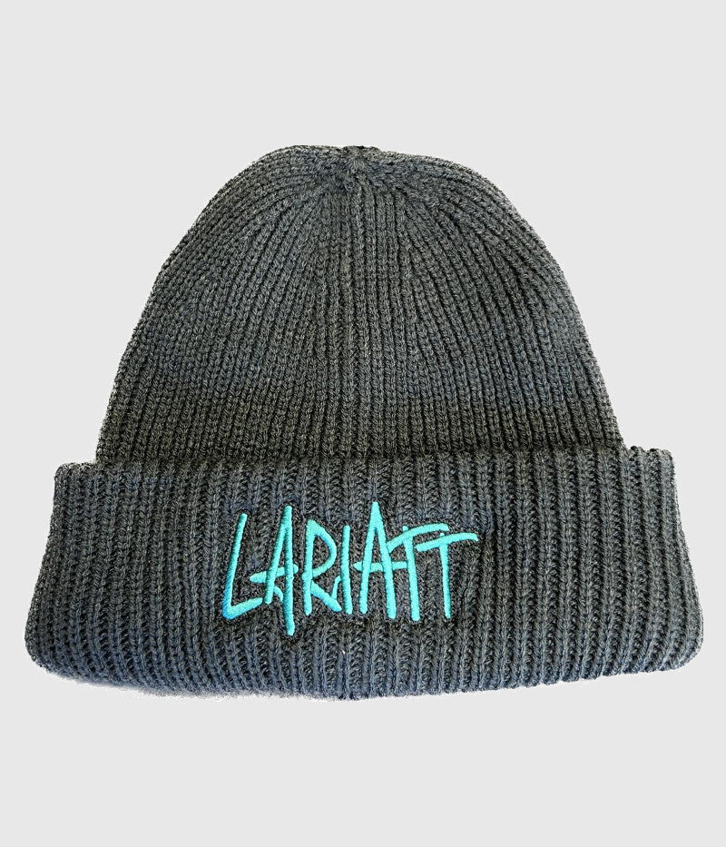 Lariatt Skate Shop Fos Script Beanie Grey