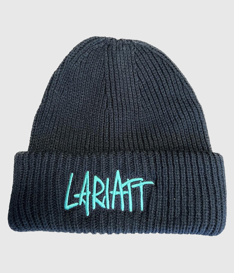 Lariatt Skate Shop Fos Script Beanie Navy