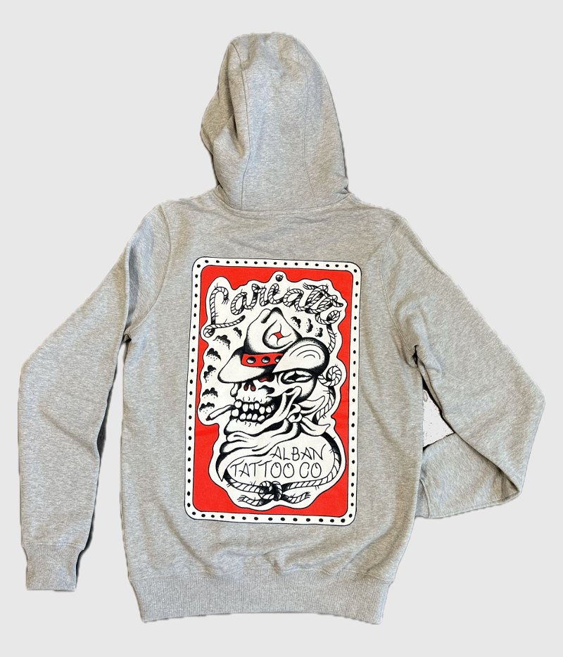 Lariatt x Alban Tattoo Co Cowboy Hoodie Grey