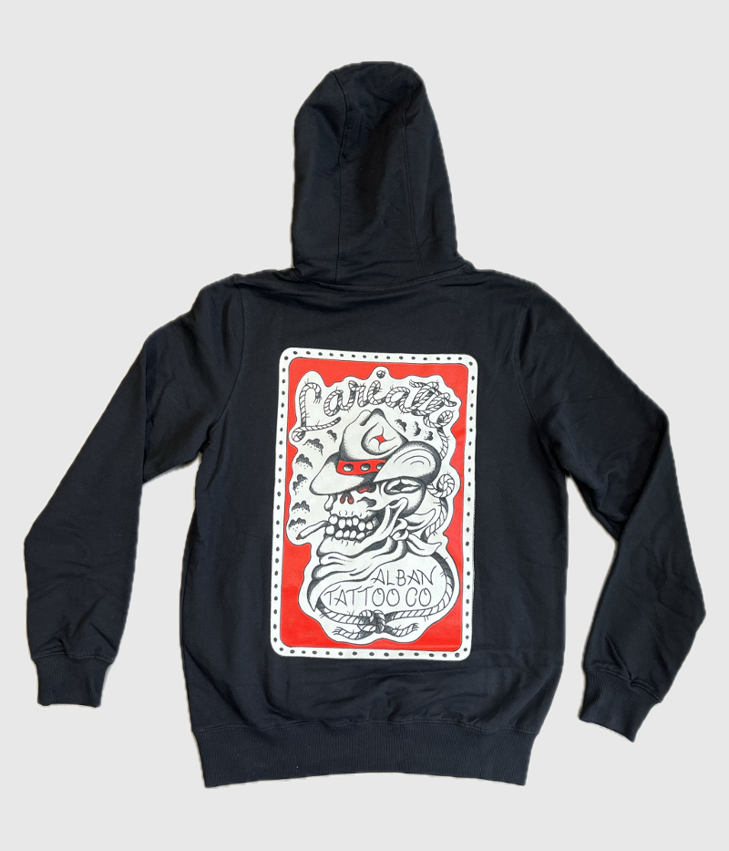 Lariatt x Alban Tattoo Co Cowboy Hoodie Black