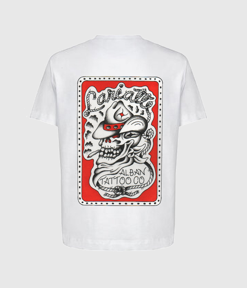 Lariatt x Alban Tattoo Co Cowboy Tee White