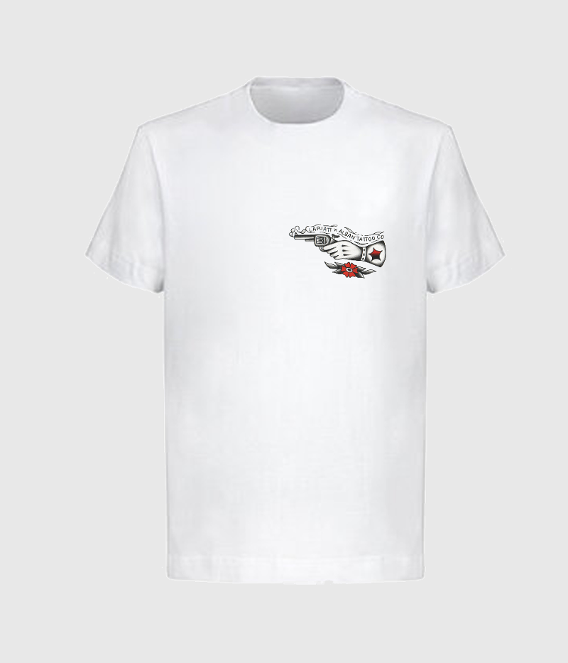 Lariatt x Alban Tattoo Co Cowboy Tee White