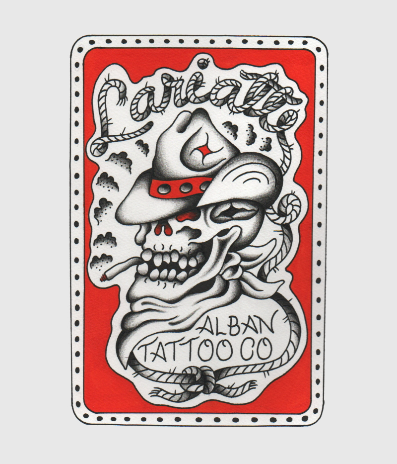 Lariatt x Alban Tattoo Co Cowboy Print