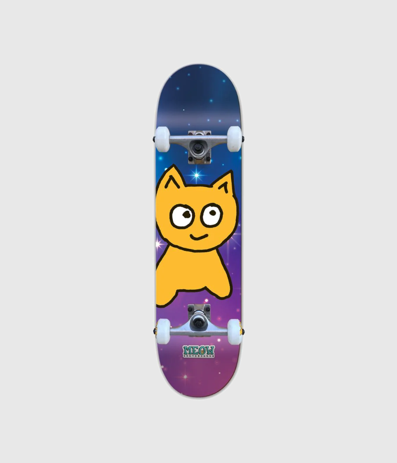 Meow Big Cat Galaxy Complete Skateboard 7.75"