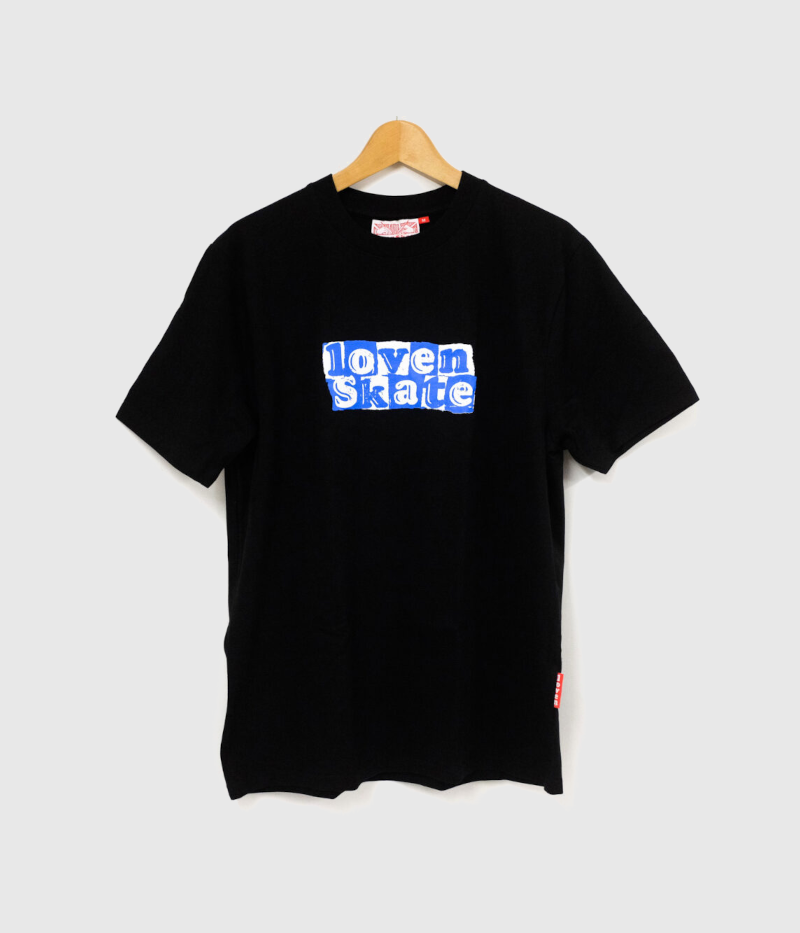 Lovenskate ‘TEAR LOGO’ Blue & White - Black Tee