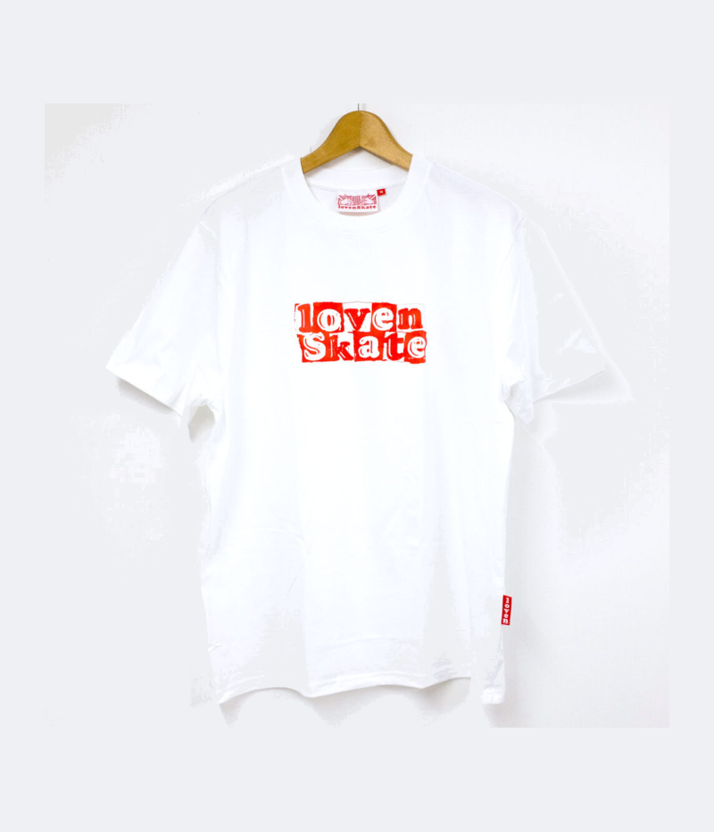 Lovenskate ‘TEAR LOGO’ White & Red - White Tee