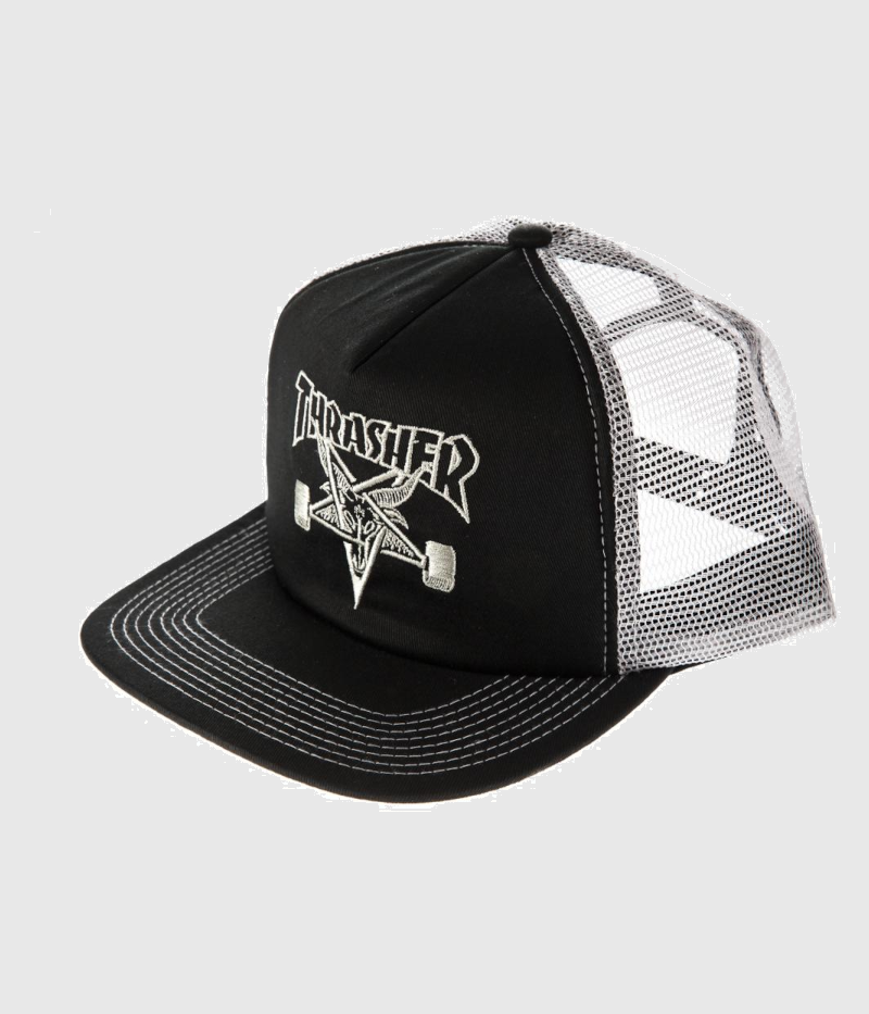 Thrasher Mesh Cap SK8 Goat Embroidered Black/Grey