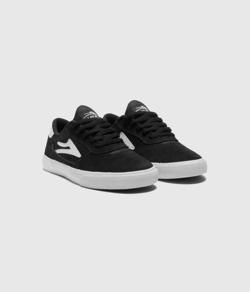 Lakai Cambridge Kids Black/ White Suede Skate Shoes