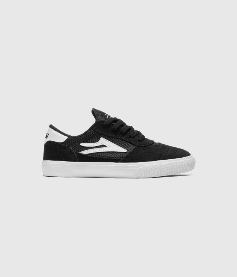 Lakai Cambridge Kids Black/ White Suede Skate Shoes