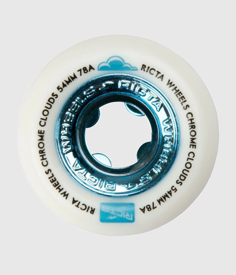 Ricta Chrome Clouds Blue 78a Skateboard Wheels 54mm