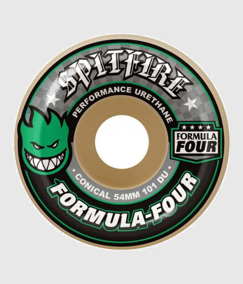 Spitfire Formula Four Conical 101DU Green Skateboard Wheels 54mm