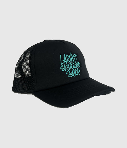 Lariatt Kids Script Trucker Cap - Black/Black