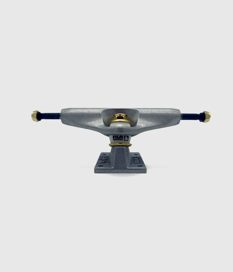 Film Trucks Raw White Bushings and Gold Skateboard Trucks 5.25