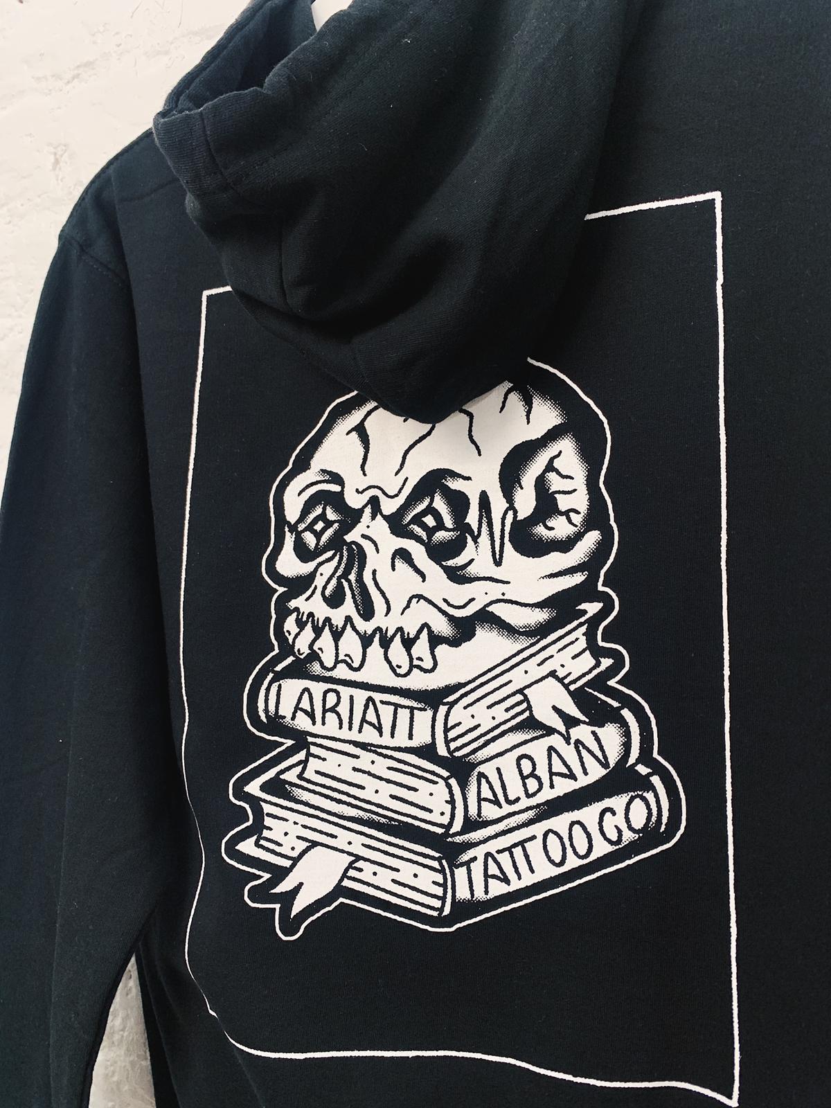 Lariatt X Alban Tattoo Co Skull Hood Black