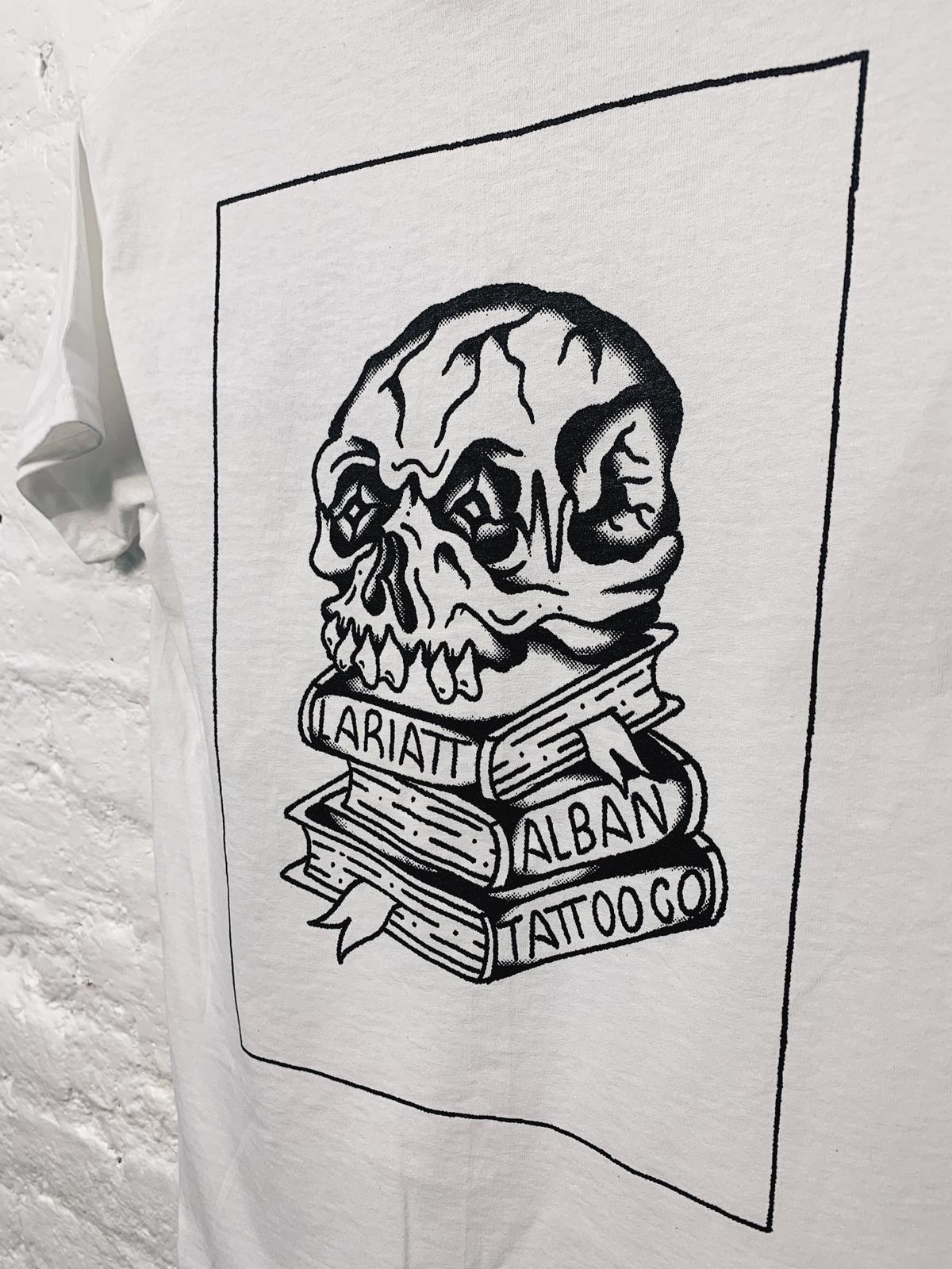 Lariatt X Alban Tattoo Co Skull T-Shirt White