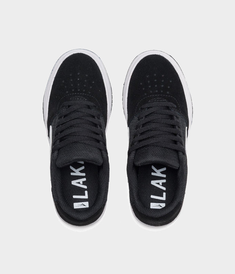 Lakai Brighton Kids Black Suede Skate Shoes