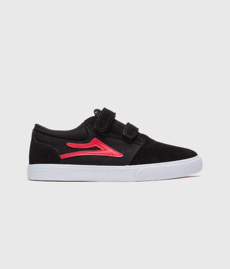 Lakai Griffin Kids Skate Shoes Black/Flame Suede