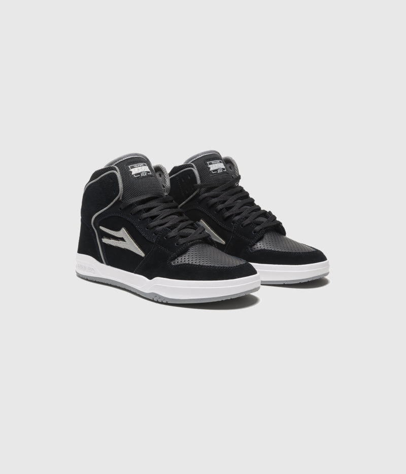 Lakai Telford Skate Shoes Black/Reflective Suede