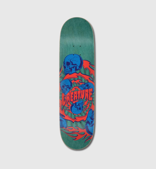 Creature Birch Spiral Skull Skateboard Deck 8.53"
