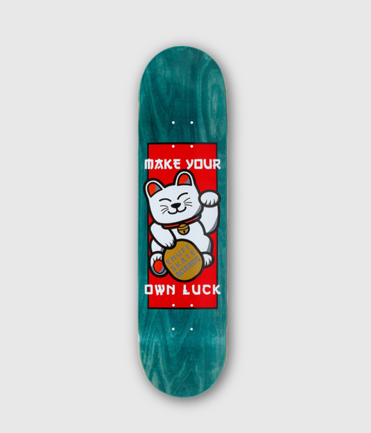 Enuff Designer Series Lucky Cat Skateboard Deck Green 8.25"