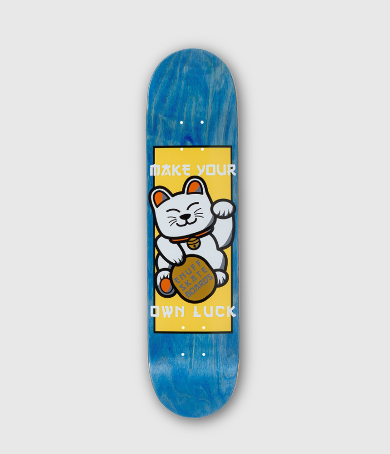 Enuff Designer Series Lucky Cat Skateboard Deck Blue 8"
