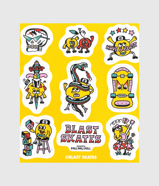 Blast Skates Pau Pascot Sticker Sheet