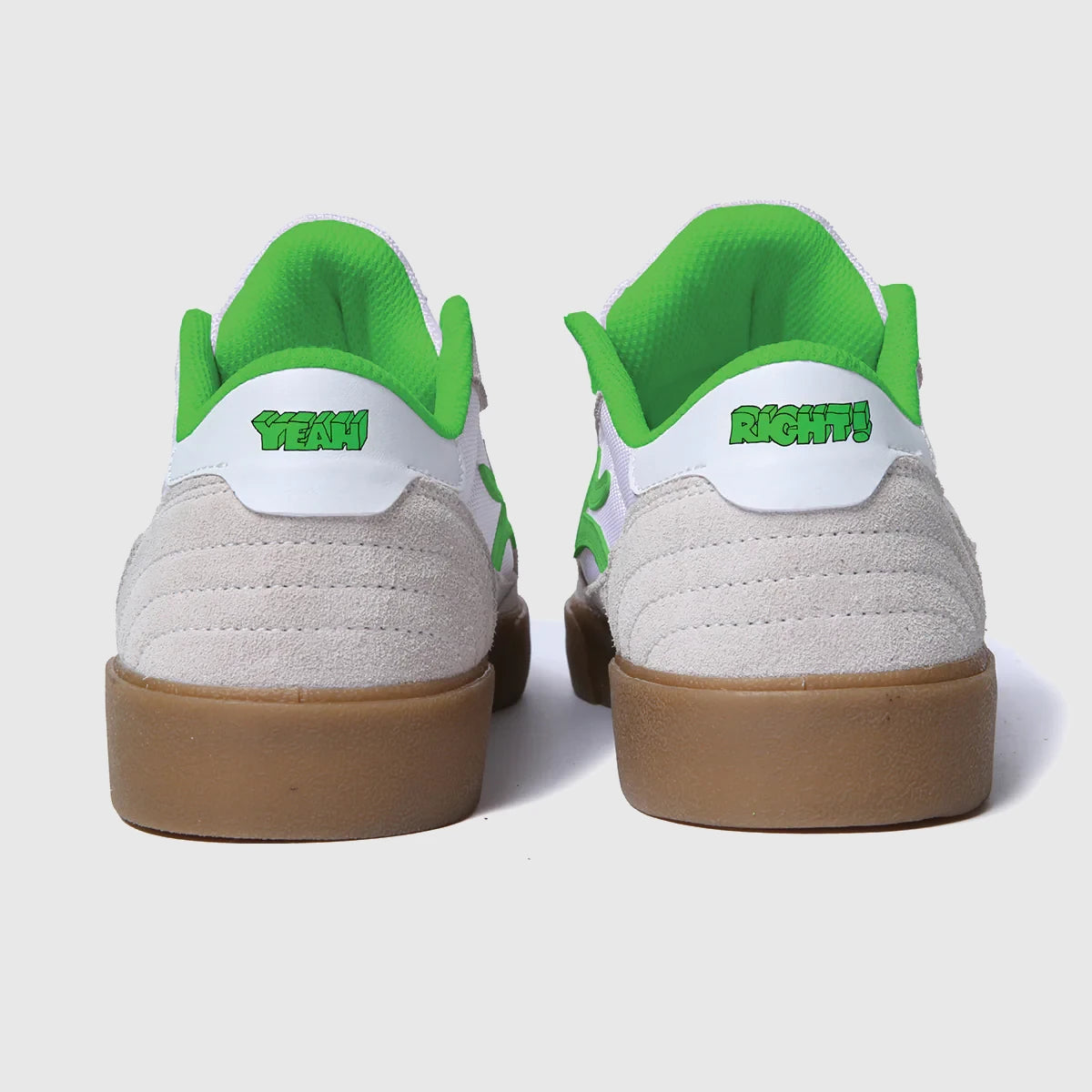 Lakai Cambridge x Yeah Right Skate Shoes White/ UV Green Suede