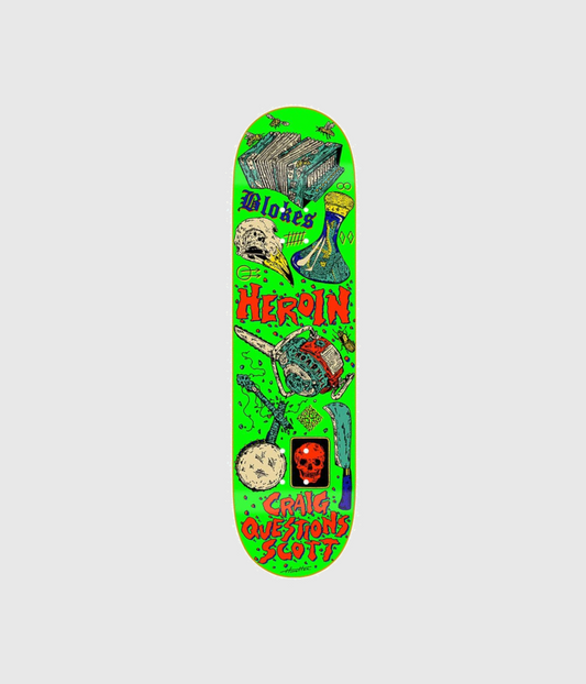 Heroin Skateboards Craig Questions Life Skateboard Deck 9"
