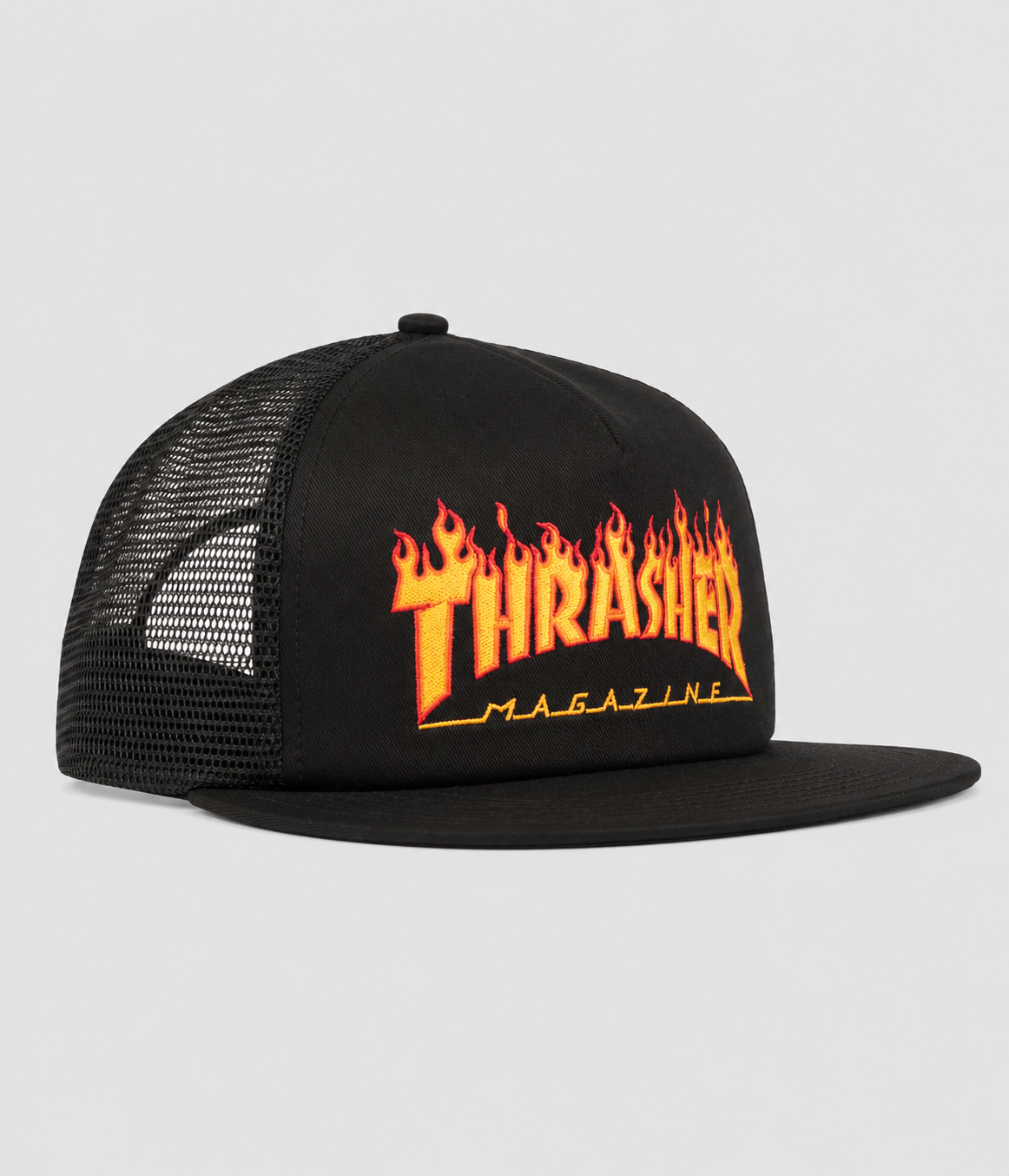 Thrasher Mesh Cap Flame Embroidered