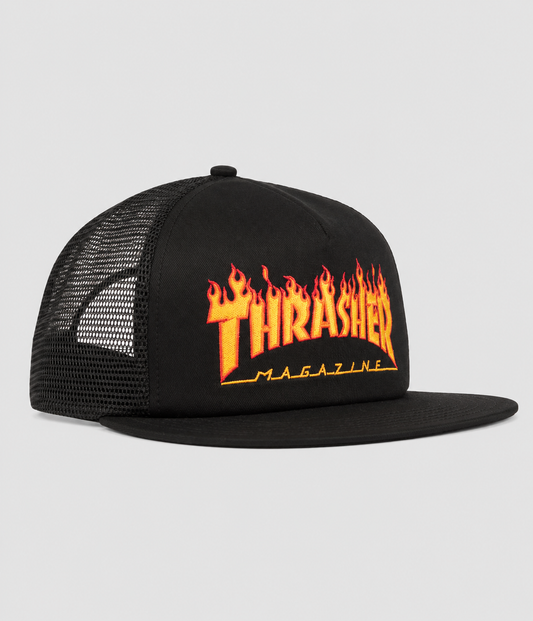 Thrasher Mesh Cap Flame Embroidered