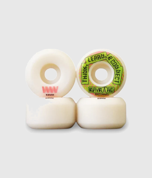 Wayward Mike Carroll Funnel Pro Skateboard Wheel (White/Green) 53mm