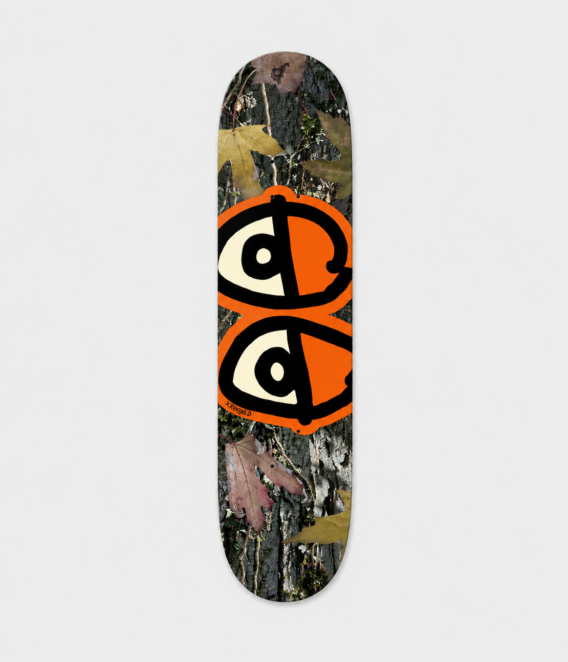 Krooked Team Eyes Deck Orange/Camo Skateboard Deck 8.06