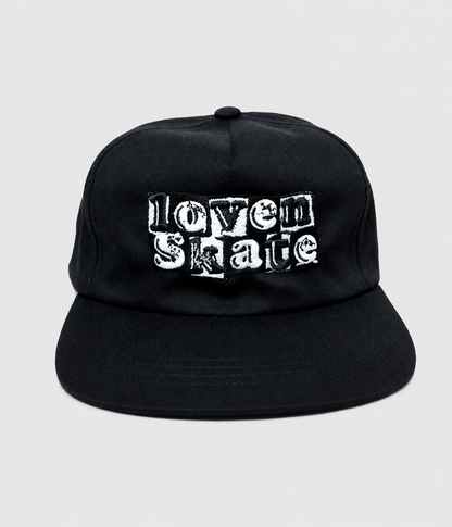Lovenskate Logo 5 Panel Cap in Black/White