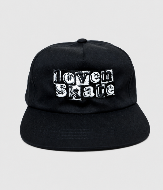 Lovenskate Logo 5 Panel Cap in Black/White