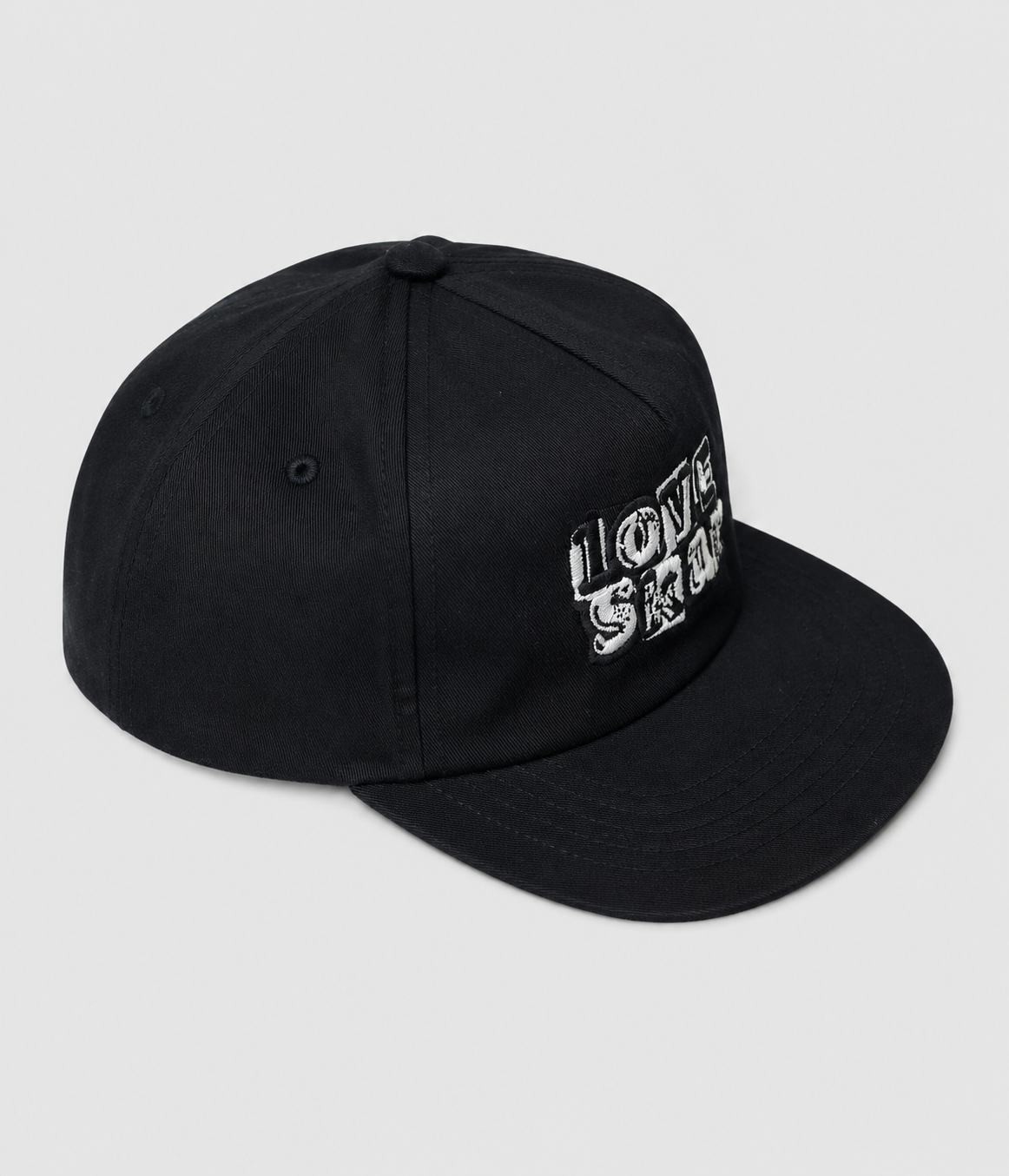 Lovenskate Logo 5 Panel Cap in Black/White