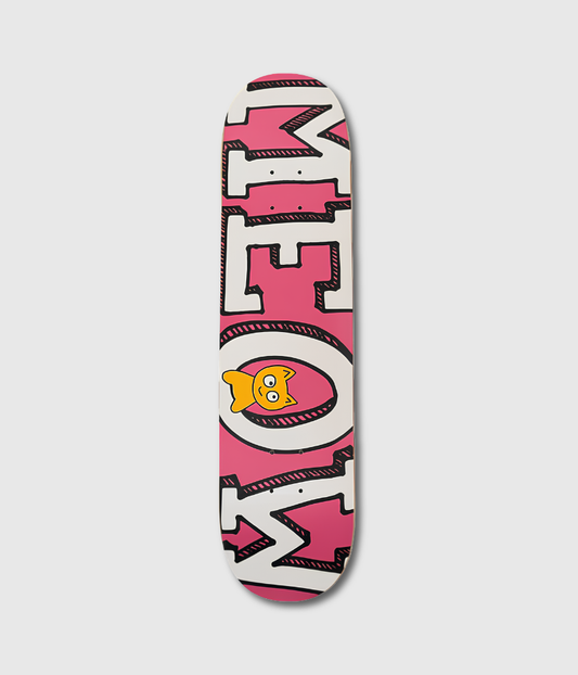 Meow DSM Logo Skateboard Deck Pink 7.75"