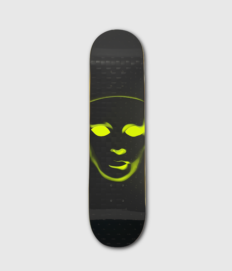 Opera Face EX7 Skateboard Deck Black Holographic 8"