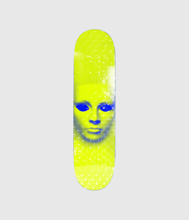 Opera Face EX7 Yellow Hologrpahic Skateboard Deck 8.5"