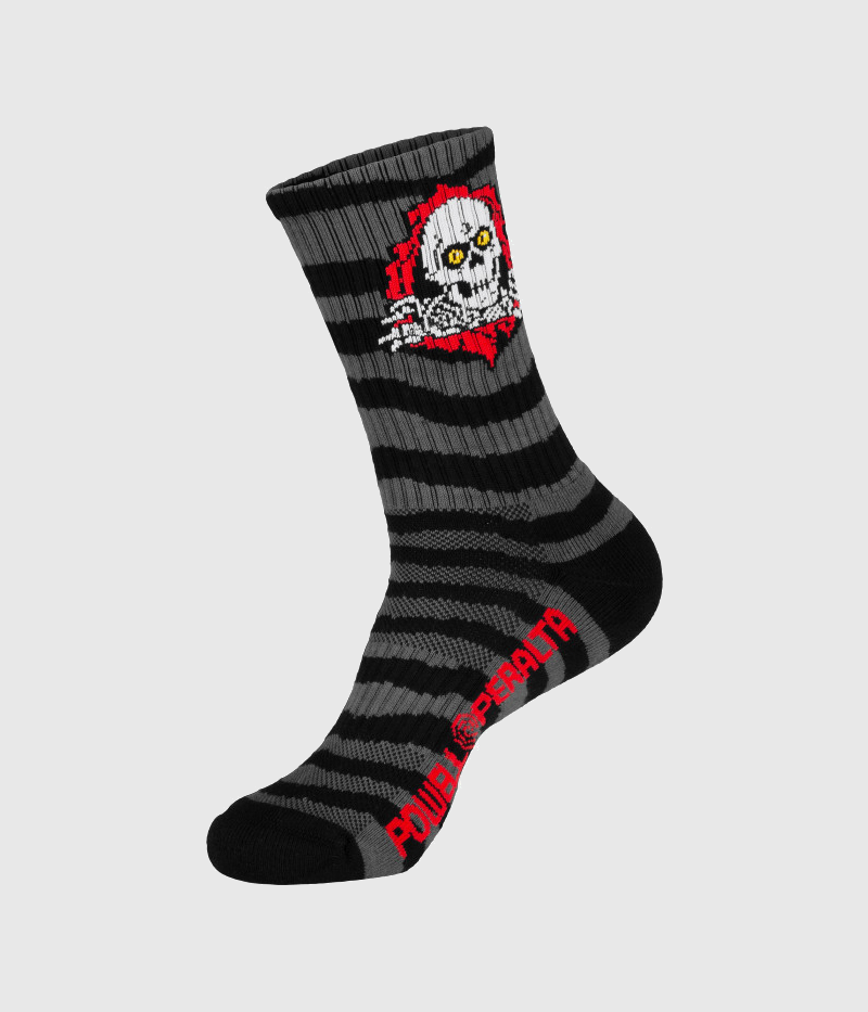 Powell Peralta Ripper Cotton Socks Stripes Charcoal/Black