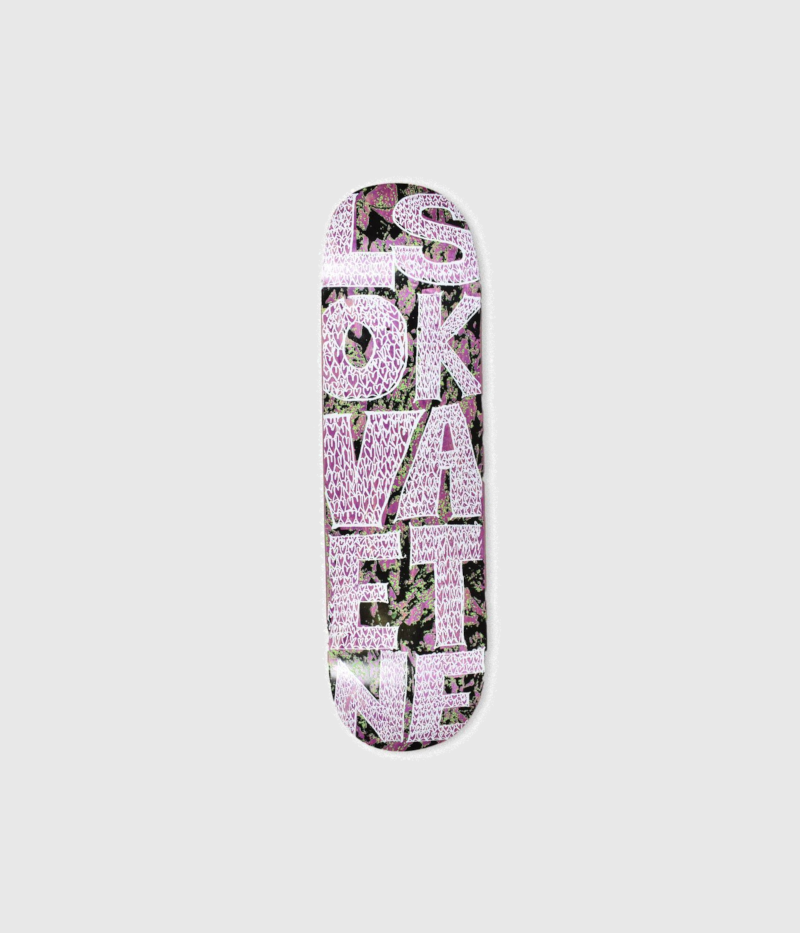 Lovenskate Scribble Heart Skateboard Deck Purple 8.5"