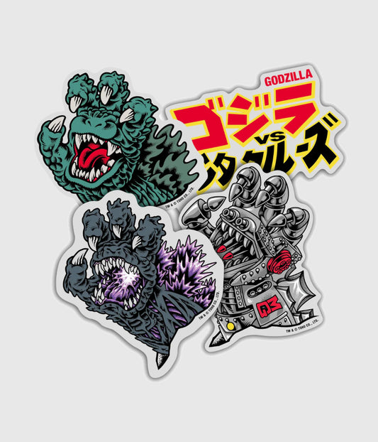 Santa Cruz Vs Godzilla Assorted Stickers