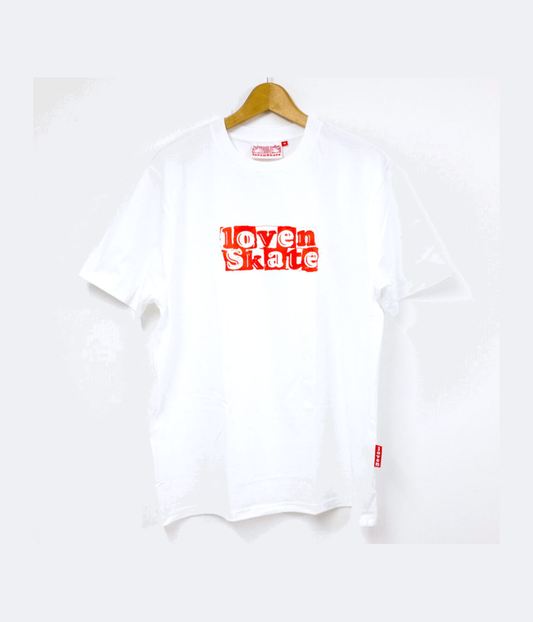 Lovenskate ‘TEAR LOGO’ White & Red - White Tee