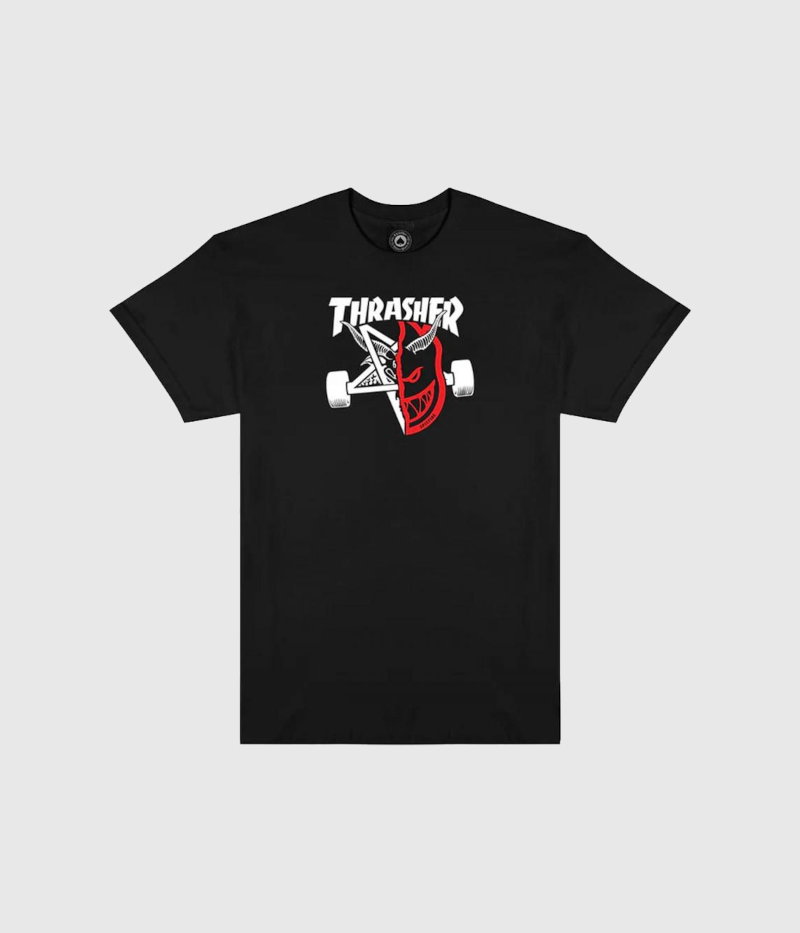 Thrasher x Spitfire 'Thrash & Burn' Skate T-Shirt Black