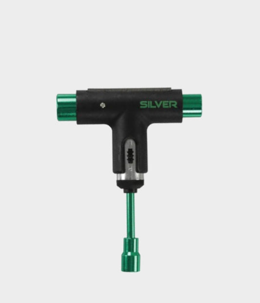 Silver T-Skate Tool - Black/Green